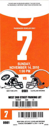 Cleveland Browns Parking Pass