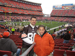 Annabella and I at Cleveland Browns Stadium