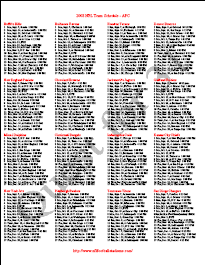 2011 NFL Team Schedule