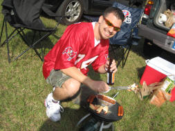 Barbecuing stone crab in Tampa, FL