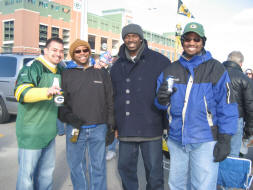 Myself, TJ, Dante, and Jamin at Lambeau Field