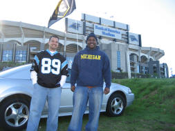 Standing in front of Bank of America Stadium
