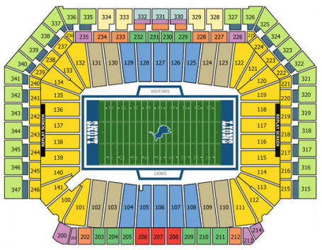 Ford Field Stadium Seating Chart