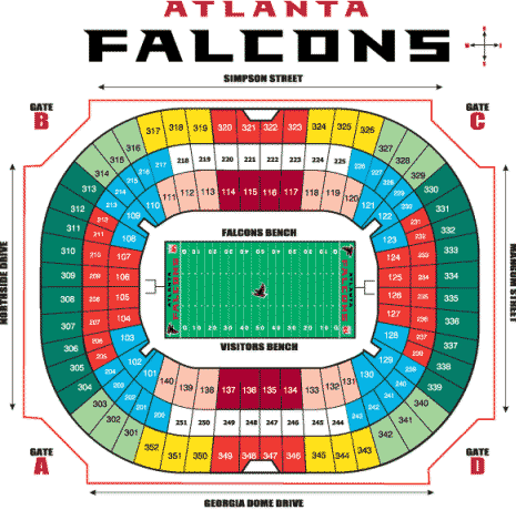 Georgia Dome Seating Chart - Atlanta Falcons
