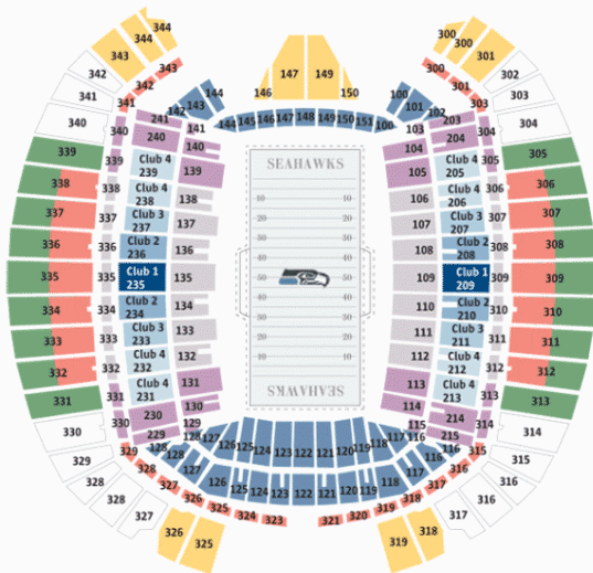 Qwest Field Seattle Seahawks Seating Chart