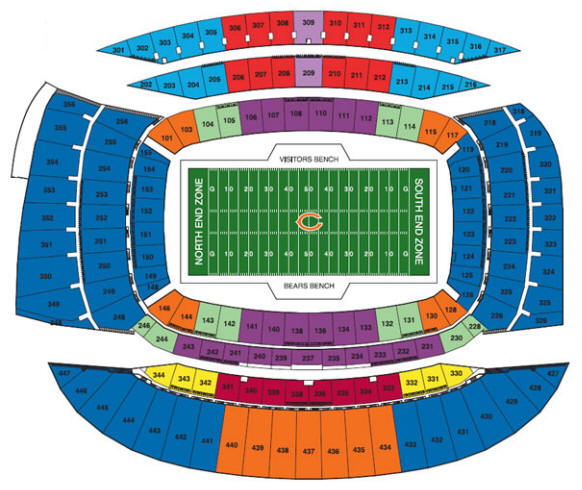 Soldier Field Seating Chart - Chicago Bears